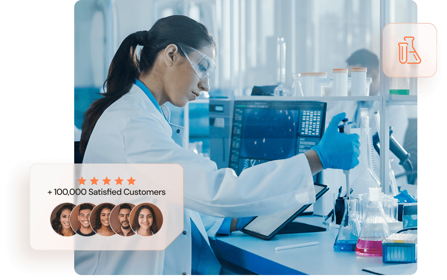 Scientist working in a whole genome sequencing laboratory