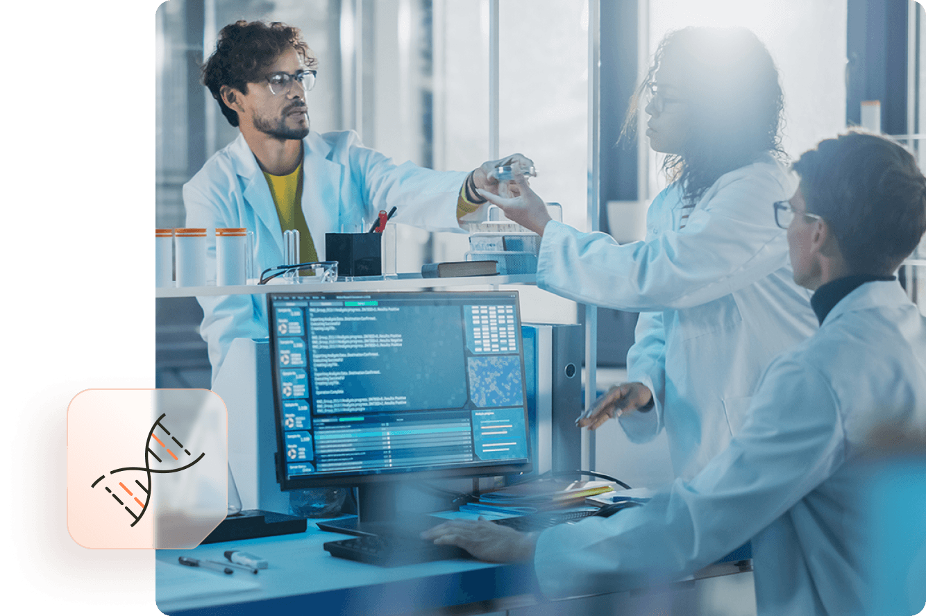 DNA Complete laboratory scientists