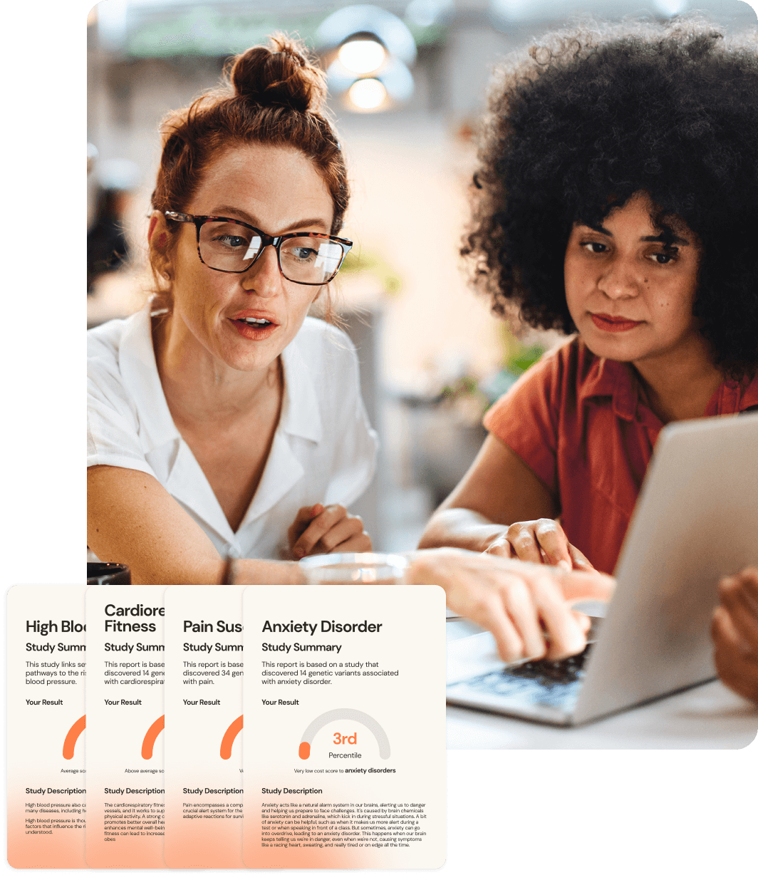 Two people reviewing DNA Expand reports