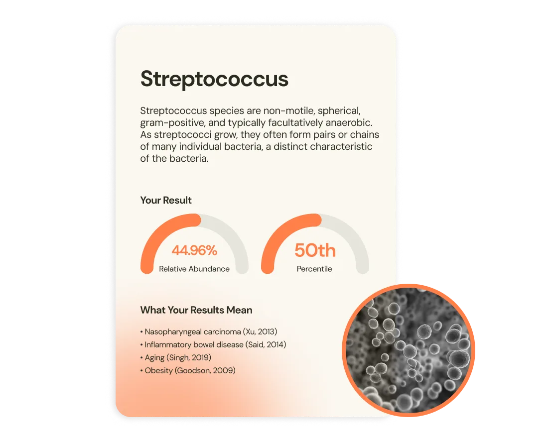 Sample Streptococcus oral microbiome report